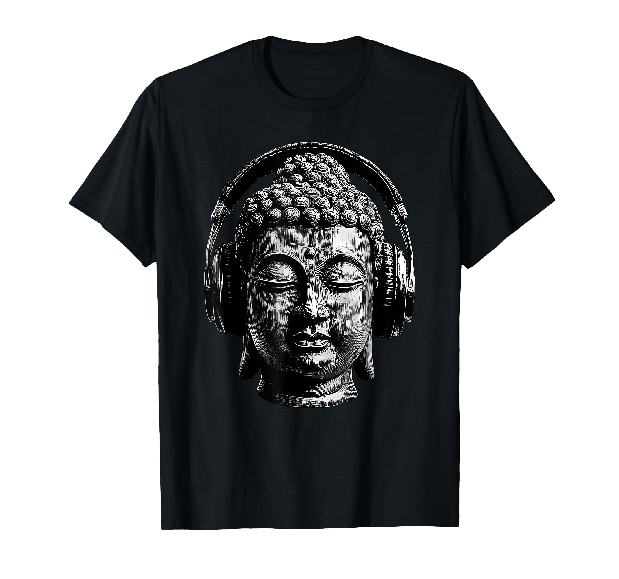 Buddha Headphones Mindfulness Music T-Shirt - Aesthetic Graphic Unisex - T-Shirt, Sweatshirt, Hoodie