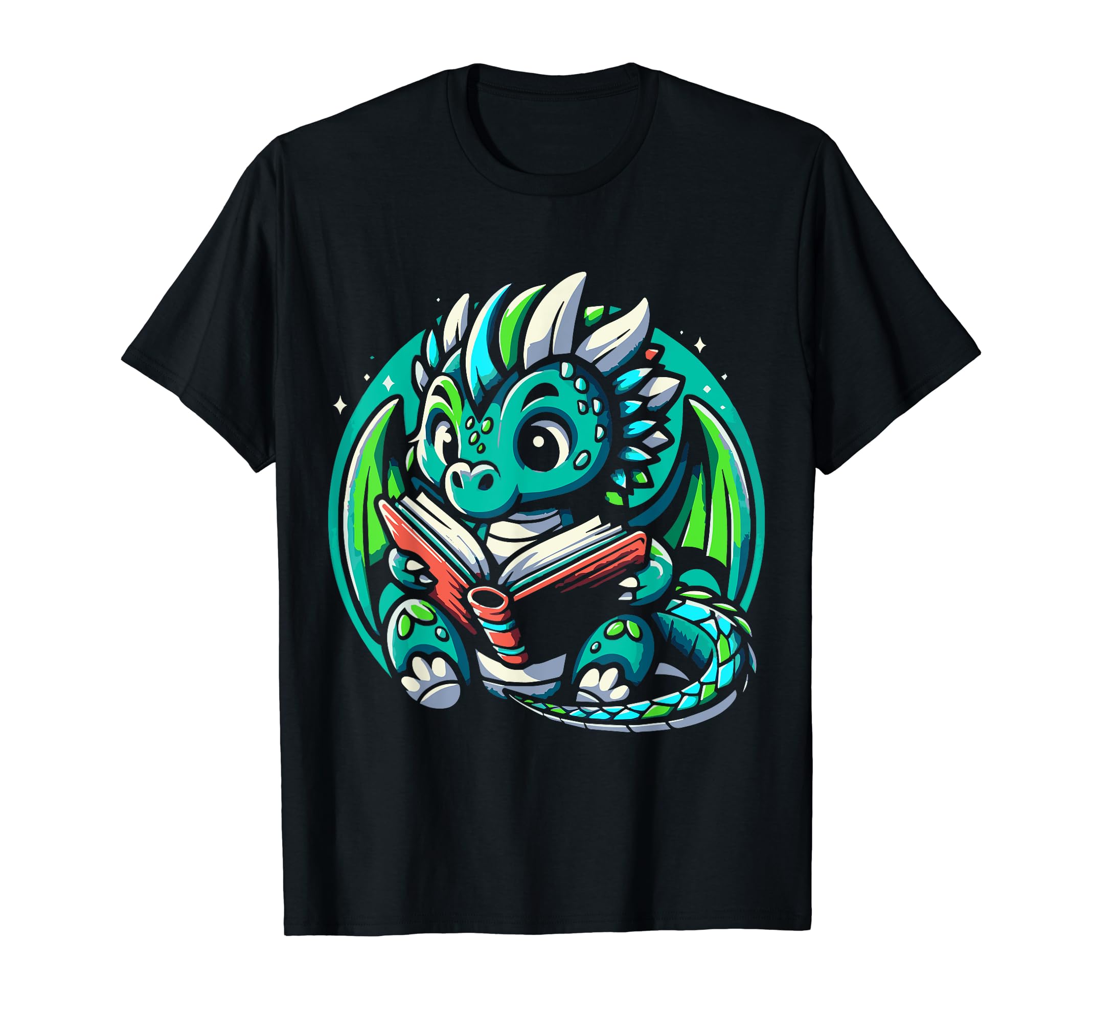 Dragon Reading Book Dragon Enthusiast T-Shirt - Unique Graphic Unisex - T-Shirt, Sweatshirt, Hoodie