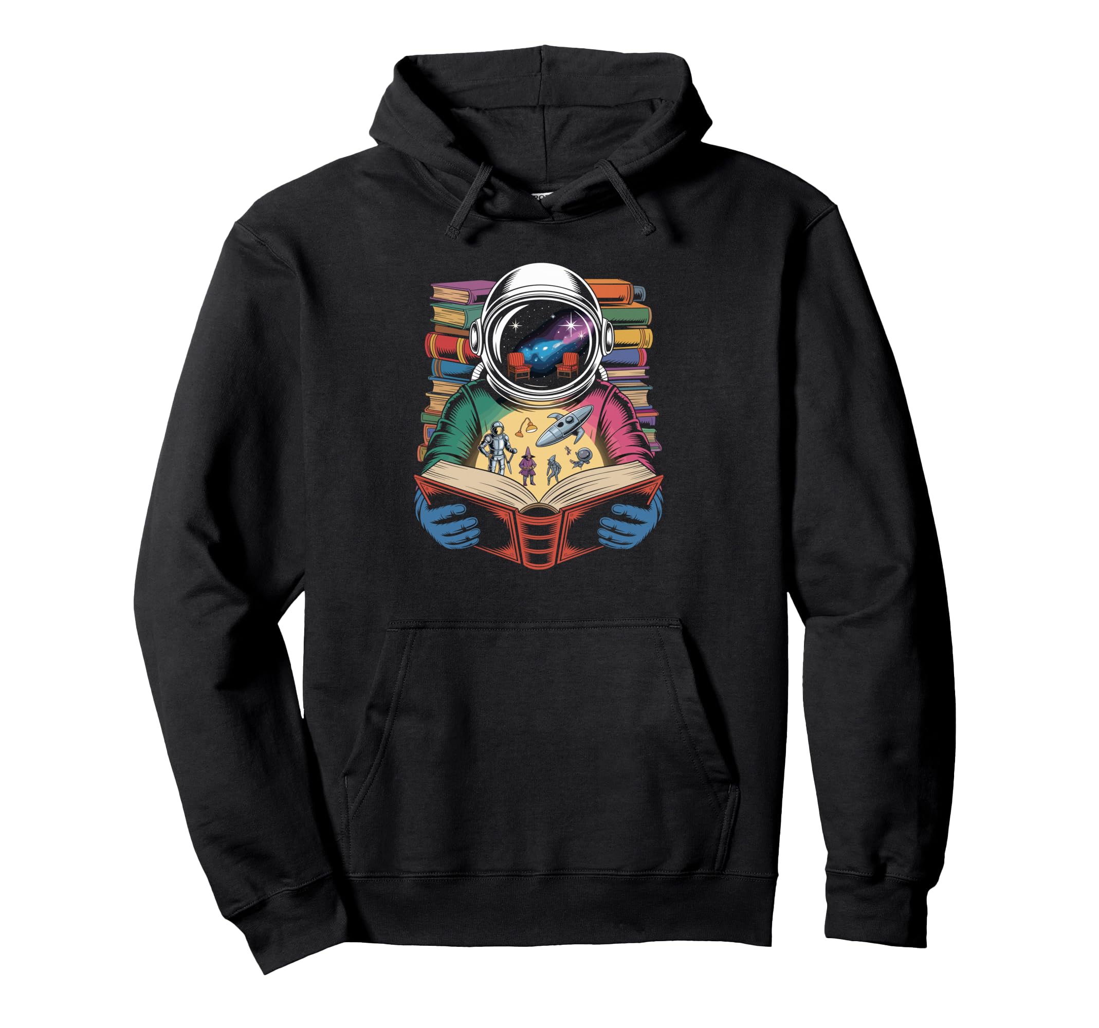 Colorful Galaxy Bibliophile Hoodie - Casual Everyday Wear Men Women - T-Shirt, Sweatshirt, Hoodie