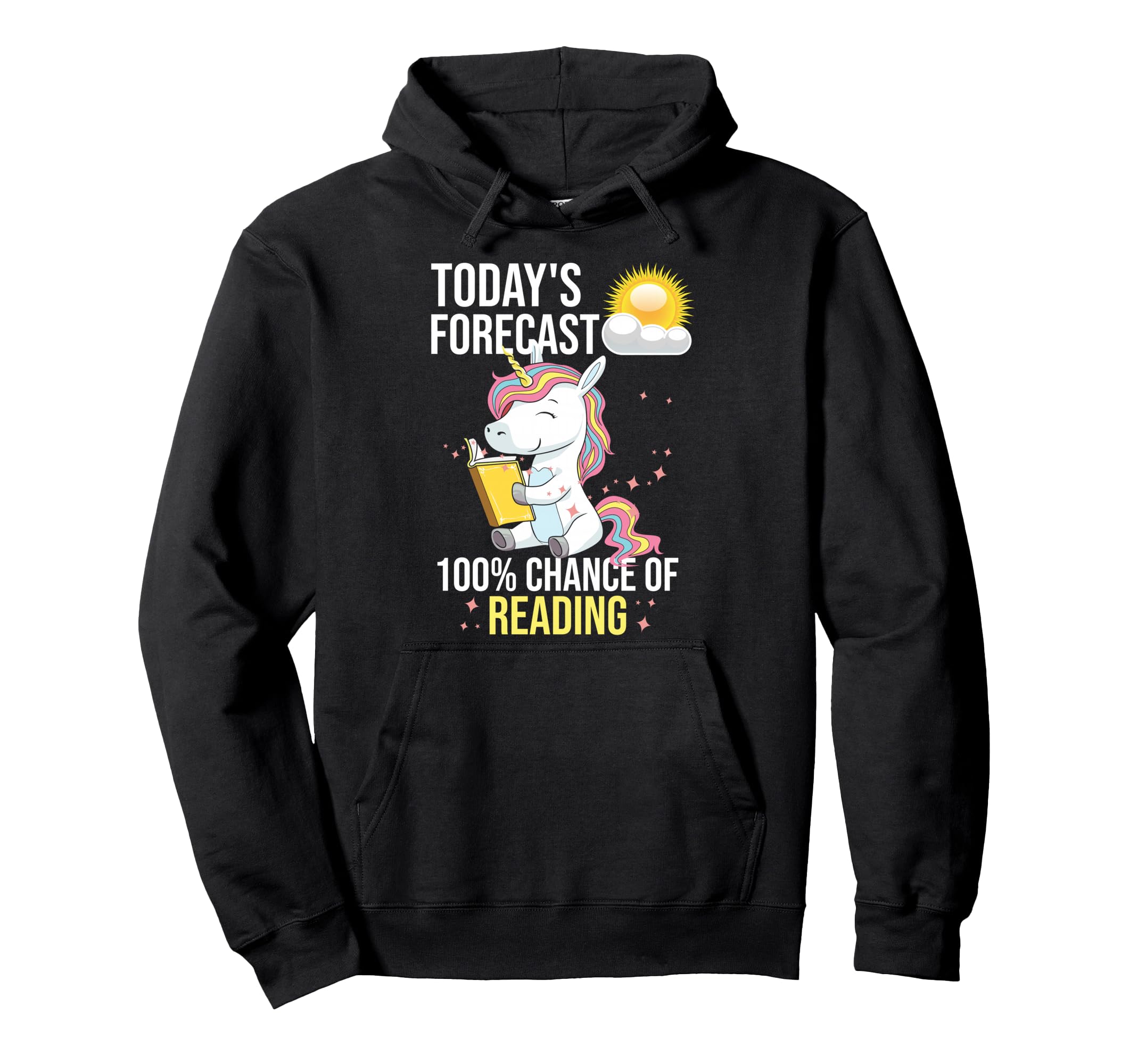 100 Chance Reading Funny Book Lover Unicorn Hoodie - Graphic Print Unisex - T-Shirt, Sweatshirt, Hoodie