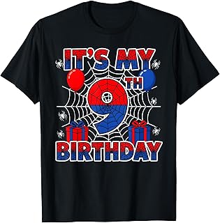 Its My 9th Birthday Boy 9 Year Old Spider Web Birthday Party T-Shirt Unisex T-shirt, Sweatshirt, Hoodie, Long Sleeve Tee - T-Shirt, Sweatshirt, Hoodie