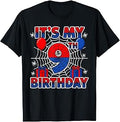 Its My 9th Birthday Boy 9 Year Old Spider Web Birthday Party T-Shirt Unisex T-shirt, Sweatshirt, Hoodie, Long Sleeve Tee - T-Shirt, Sweatshirt, Hoodie