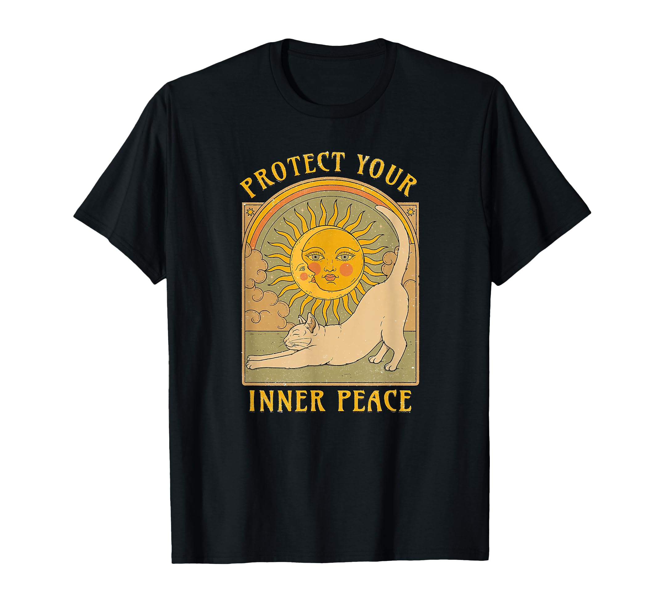 Protect Your Inner Peace Funny Cat Tarot T-Shirt - Graphic Print Men Women - T-Shirt, Sweatshirt, Hoodie