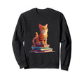 Cats And Books Reading Bookworm Sweatshirt - Novelty Apparel Men Women - T-Shirt, Sweatshirt, Hoodie