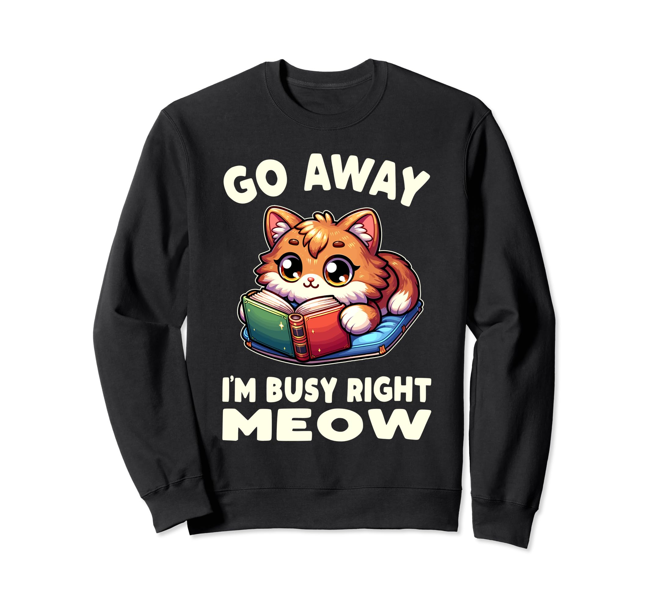 Reading Book Cat Library Reading Sweatshirt - Custom Art Print Unisex - T-Shirt, Sweatshirt, Hoodie
