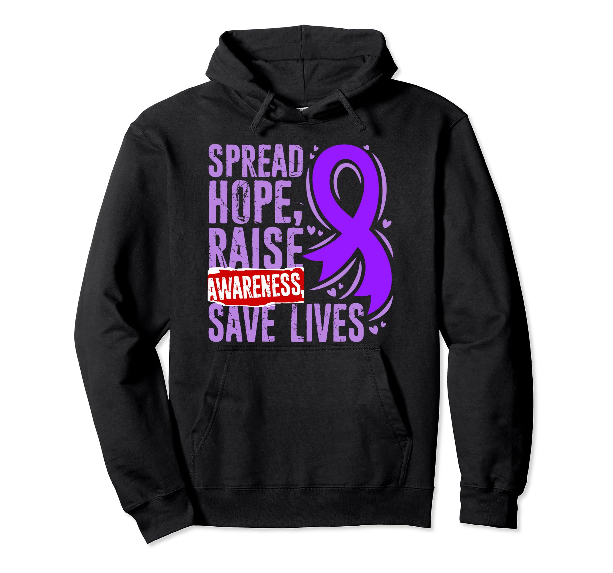 Spread Hope Raise Awareness Save Lives Hoodie - Minimalist Print Men Women - T-Shirt, Sweatshirt, Hoodie
