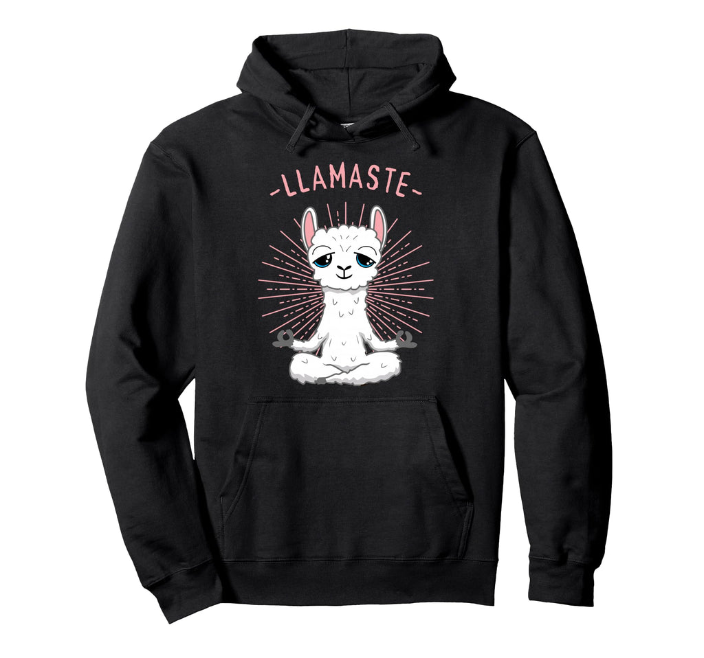 Funny Llamaste Llama Yoga Meditation Hoodie - Casual Everyday Wear Unisex - T-Shirt, Sweatshirt, Hoodie
