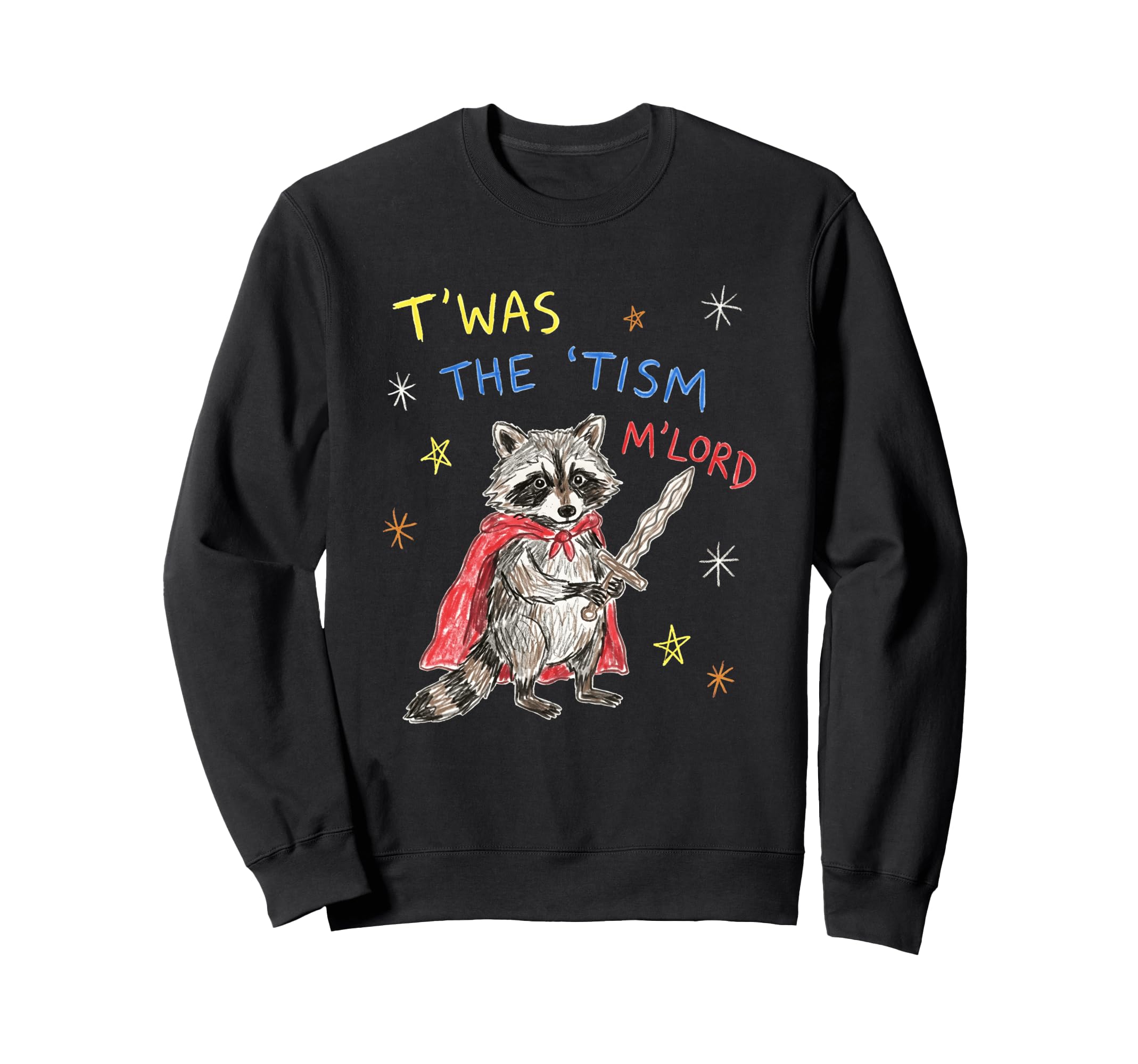 Funny Raccoon Knight Autism Sweatshirt - Trendy Graphic for Adults - T-Shirt, Sweatshirt, Hoodie