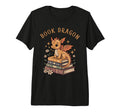 Bookish Dragon Book Lover Tri Blend T-Shirt - Custom Art Print Unisex - T-Shirt, Sweatshirt, Hoodie