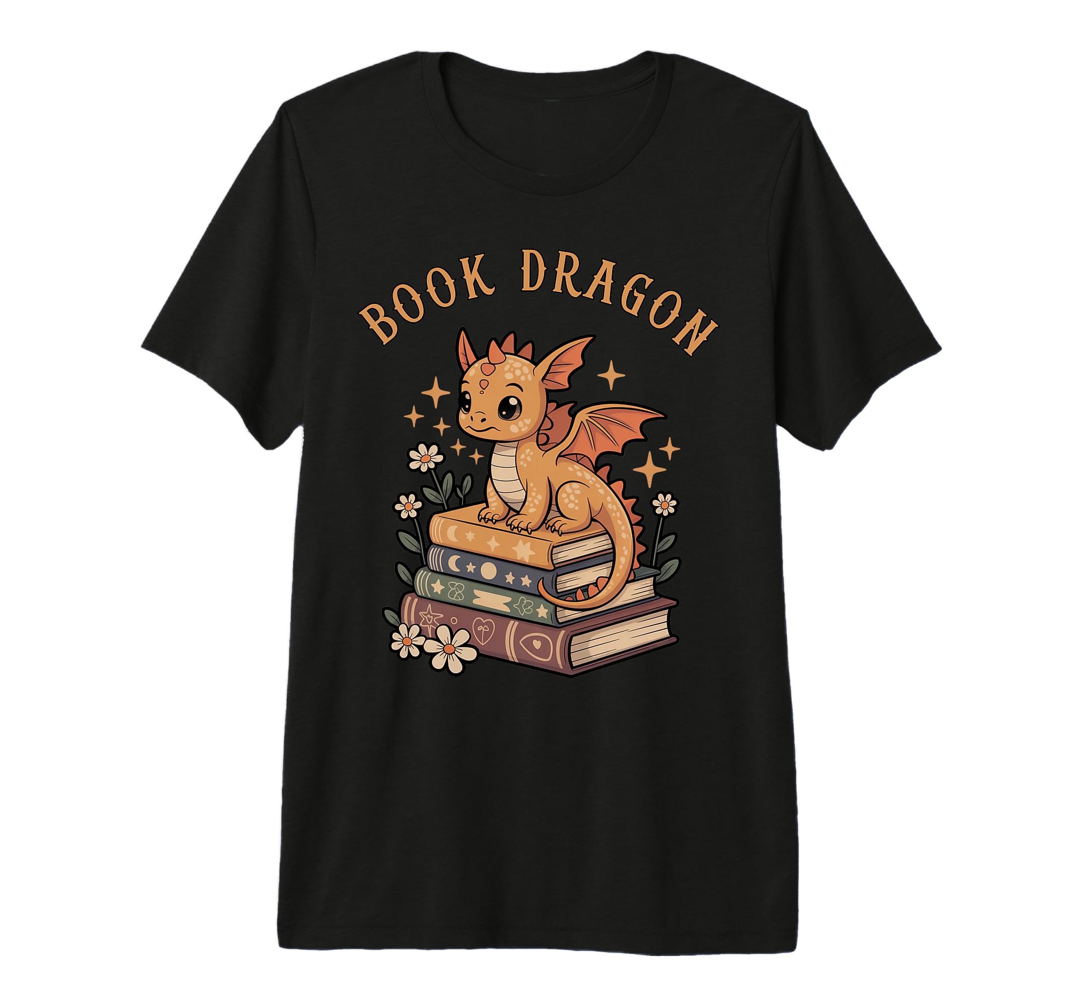 Bookish Dragon Book Lover Tri Blend T-Shirt - Custom Art Print Unisex - T-Shirt, Sweatshirt, Hoodie