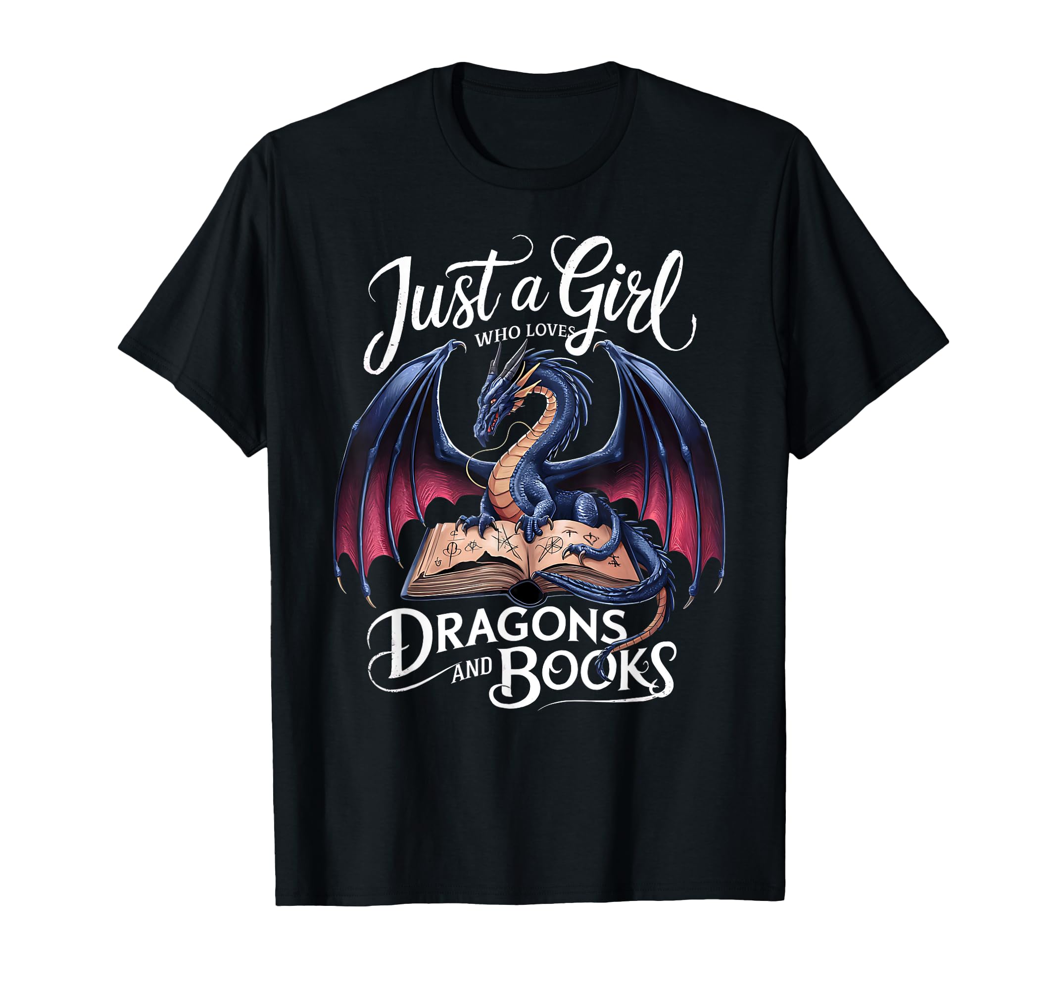 Just Who Loves Dragons And Books Reader T-Shirt - Graphic Print Unisex - T-Shirt, Sweatshirt, Hoodie
