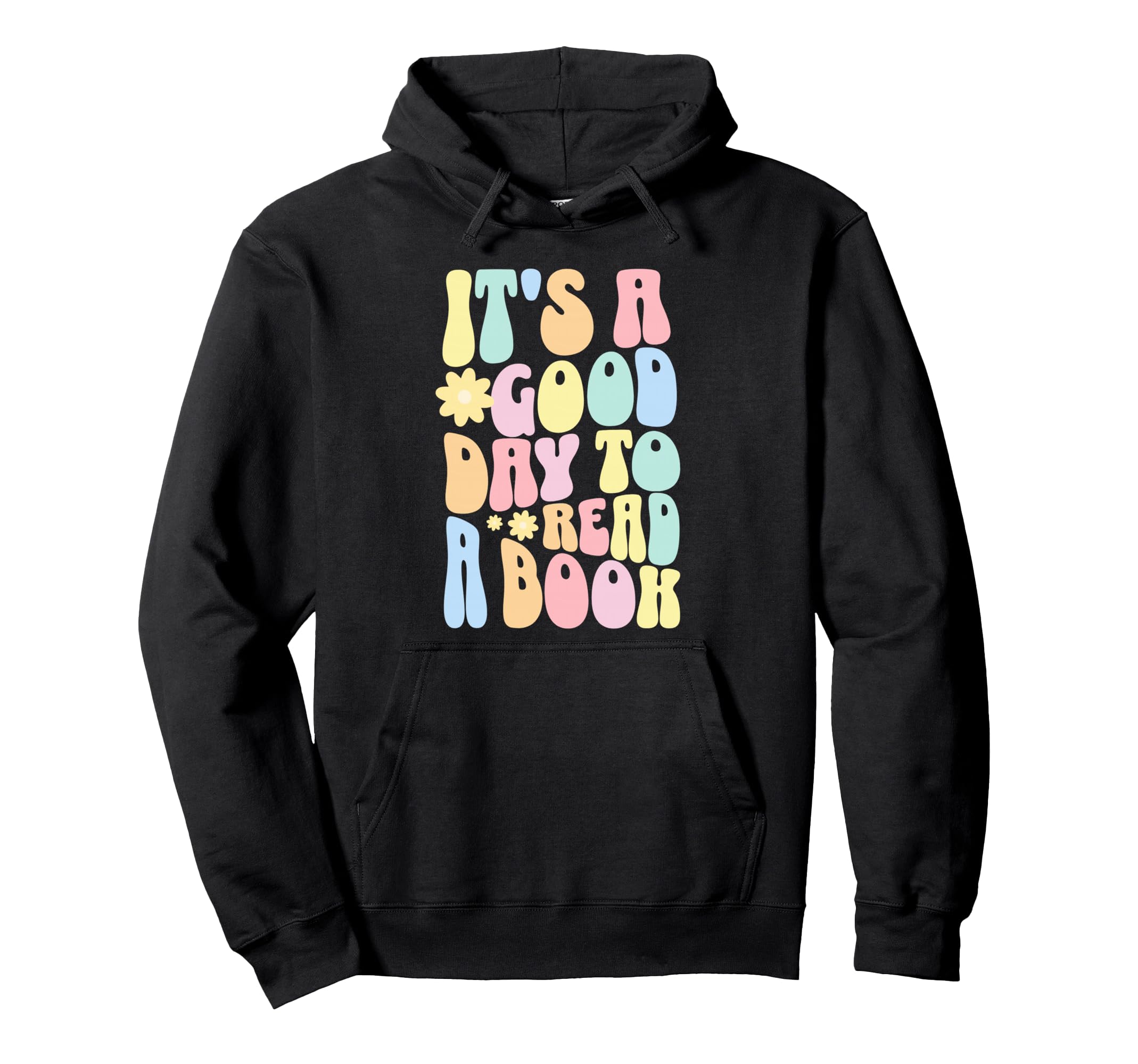 Good Day To Read Book Groovy Pastel Hoodie - Novelty Apparel for Adults - T-Shirt, Sweatshirt, Hoodie