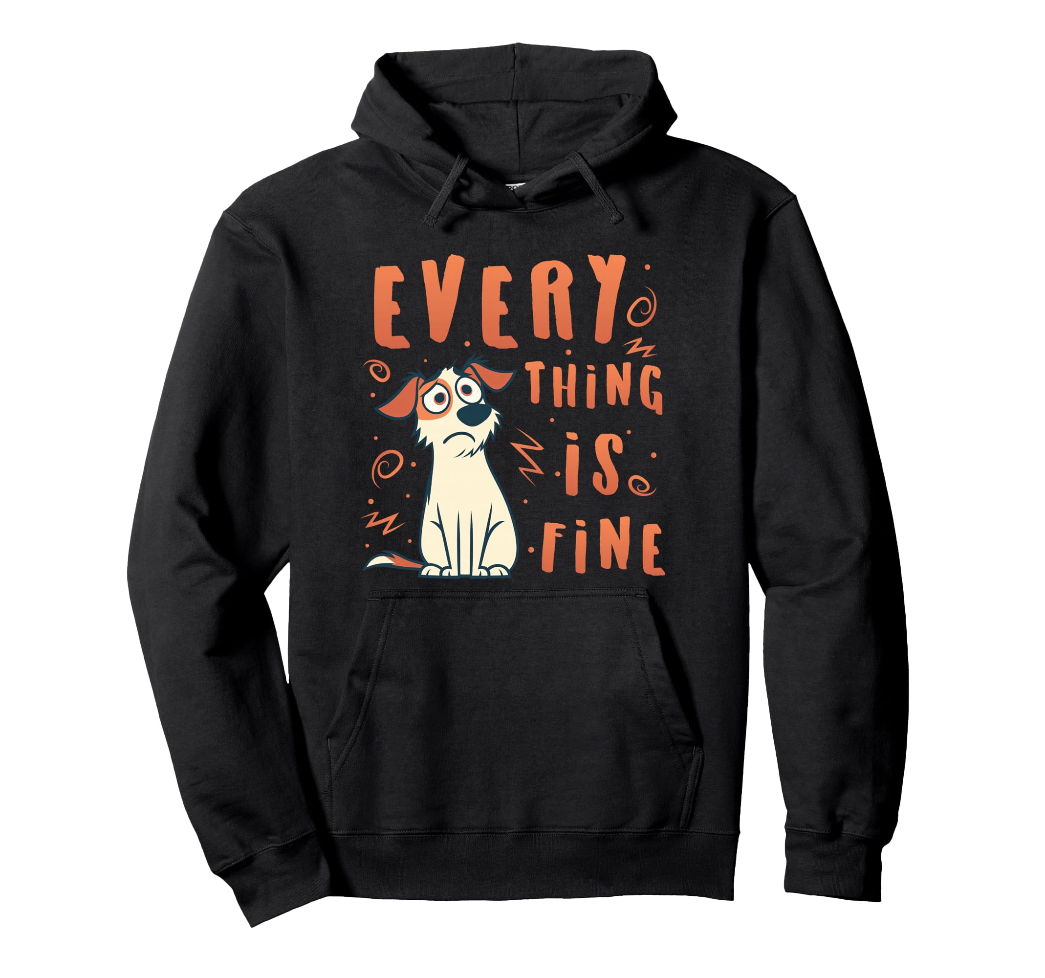 Anxiety Dog Emotional Overthinking Hoodie - Streetwear Style Men Women - T-Shirt, Sweatshirt, Hoodie