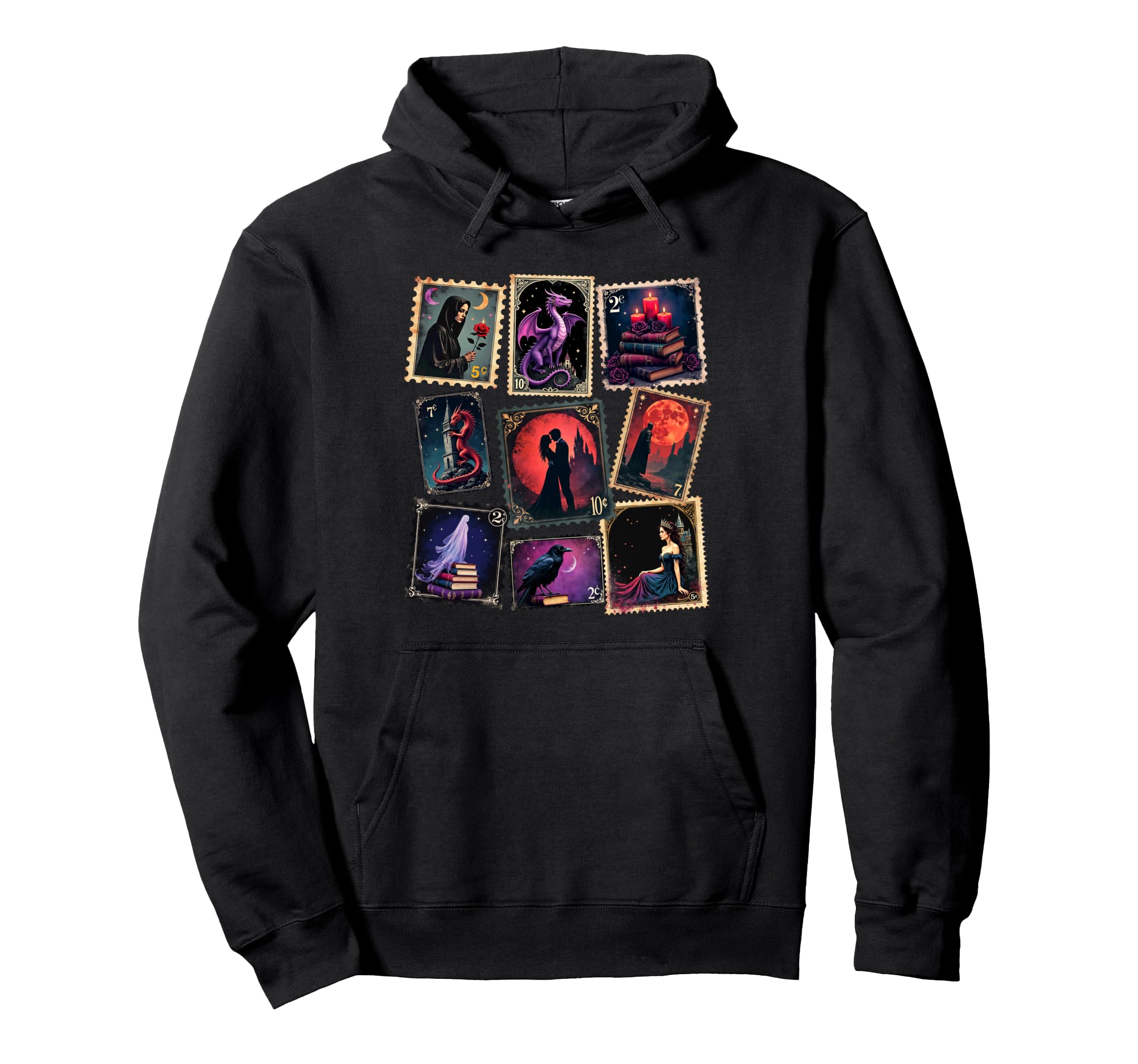 Dark Romance Fantasy Stamps Dragons And Hoodie - Unique Graphic Men Women - T-Shirt, Sweatshirt, Hoodie