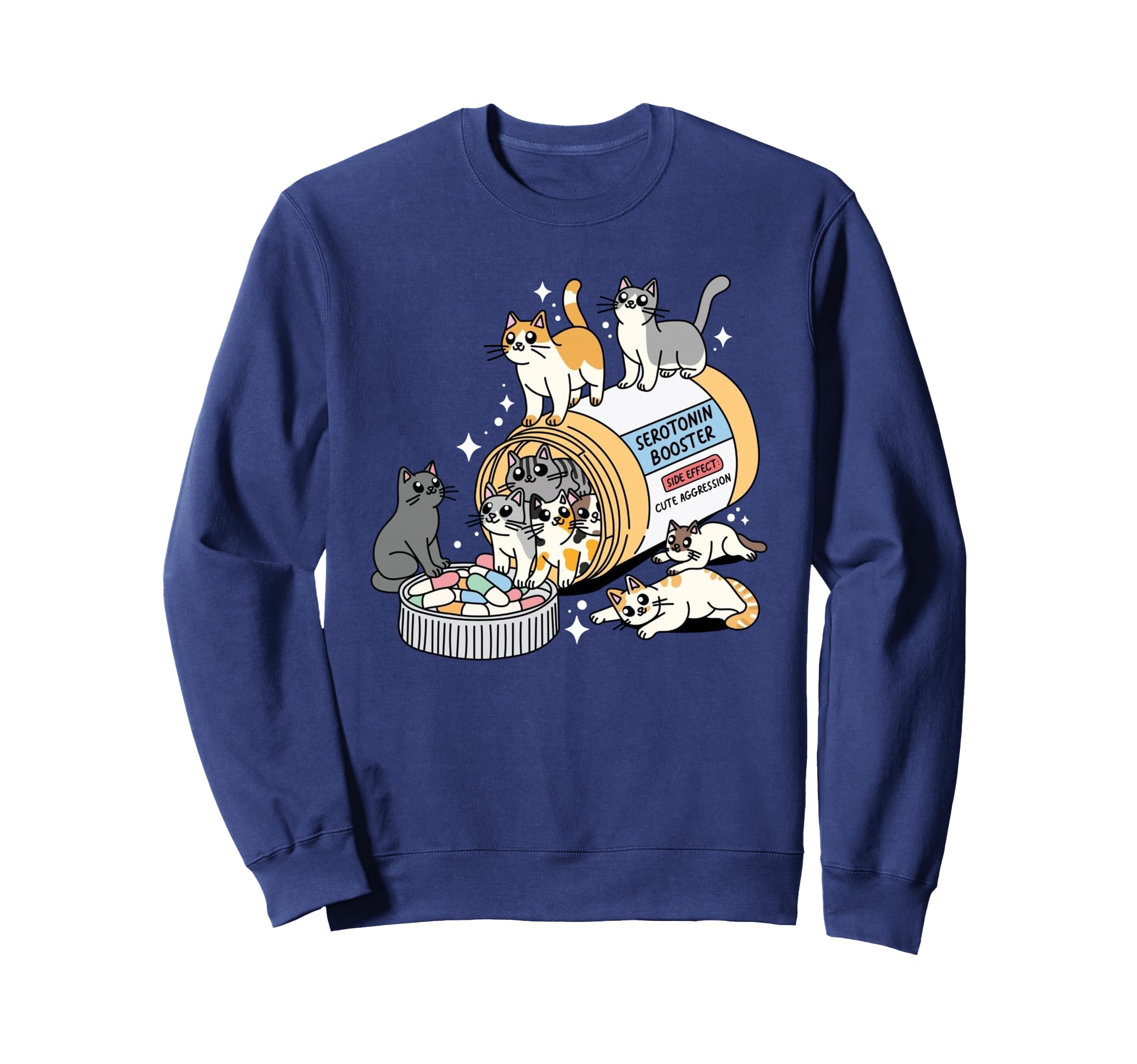 Antidepressant Cat Serotonin Booster Sweatshirt - Trendy Graphic Men Women - T-Shirt, Sweatshirt, Hoodie