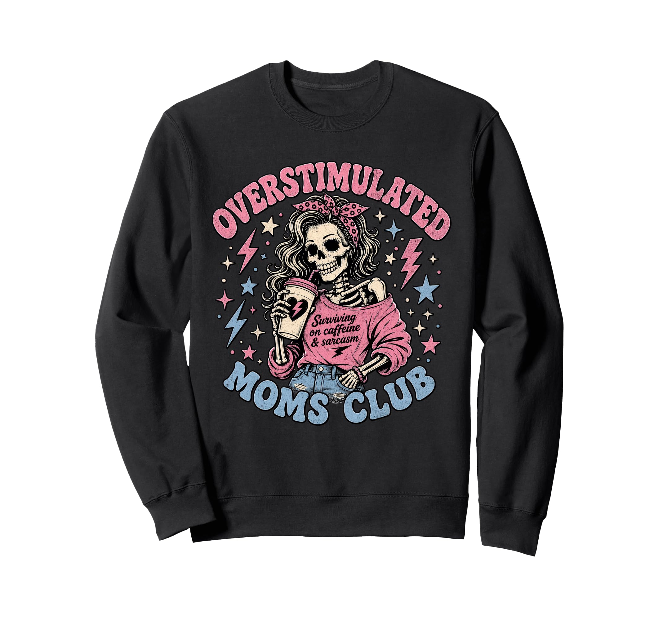 Overstimulated Moms Club Neurodivergent Sweatshirt - Graphic Print Unisex - T-Shirt, Sweatshirt, Hoodie