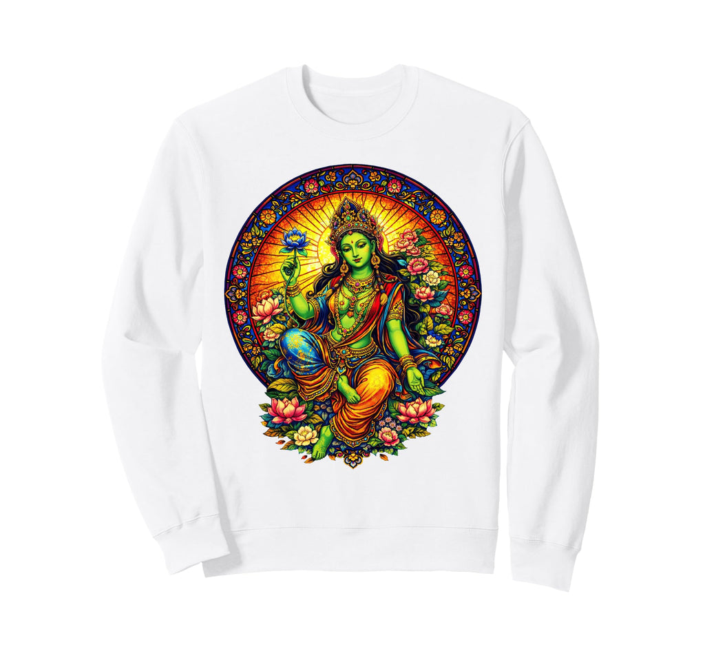 Green Tara Tibetan Buddhism Goddess Sweatshirt - Trendy Graphic Unisex - T-Shirt, Sweatshirt, Hoodie