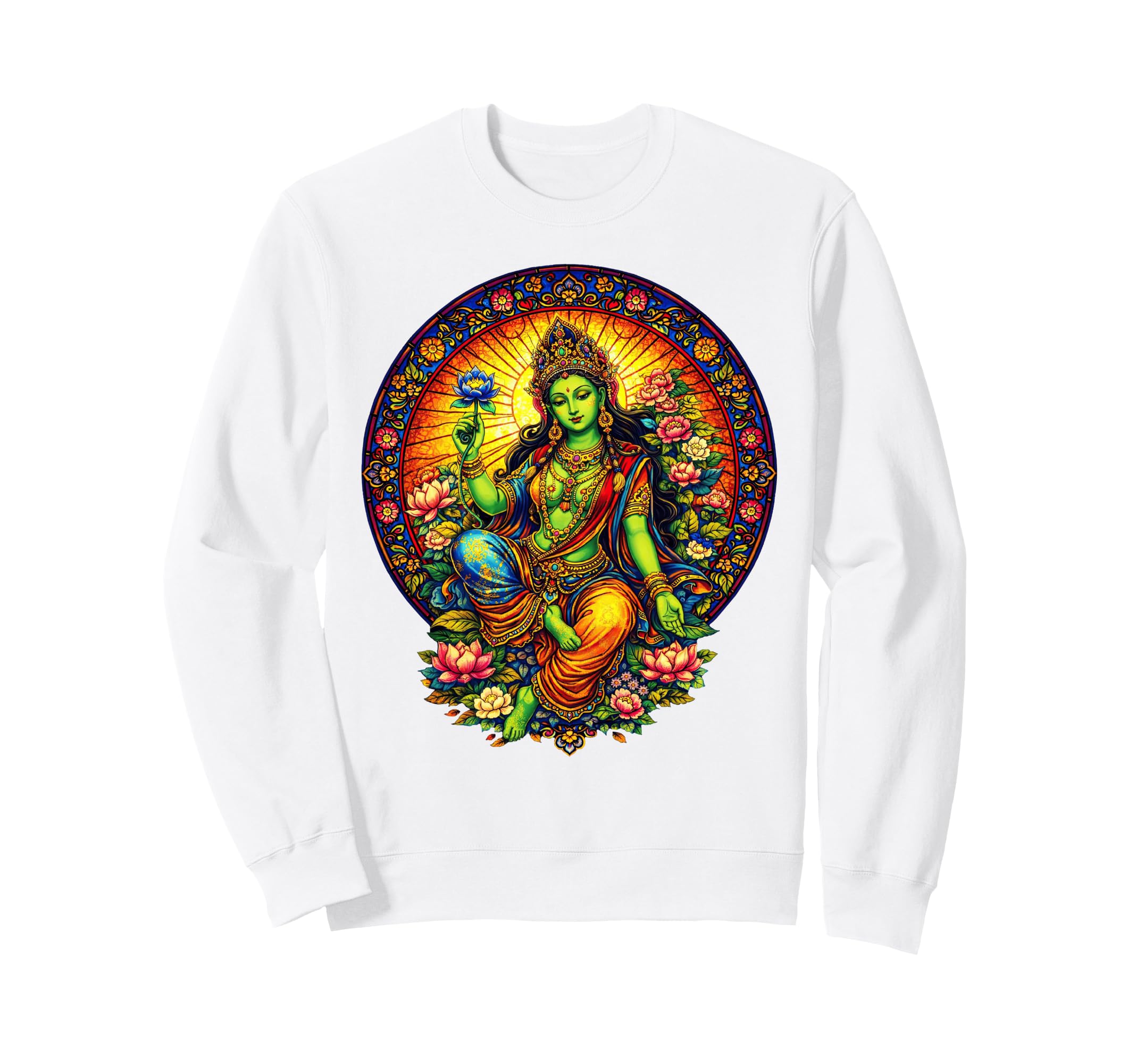 Green Tara Tibetan Buddhism Goddess Sweatshirt - Trendy Graphic Unisex - T-Shirt, Sweatshirt, Hoodie
