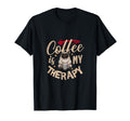 Pugs Coffee Coffee Is My Therapy Pug Dog T-Shirt - Novelty Apparel Unisex - T-Shirt, Sweatshirt, Hoodie