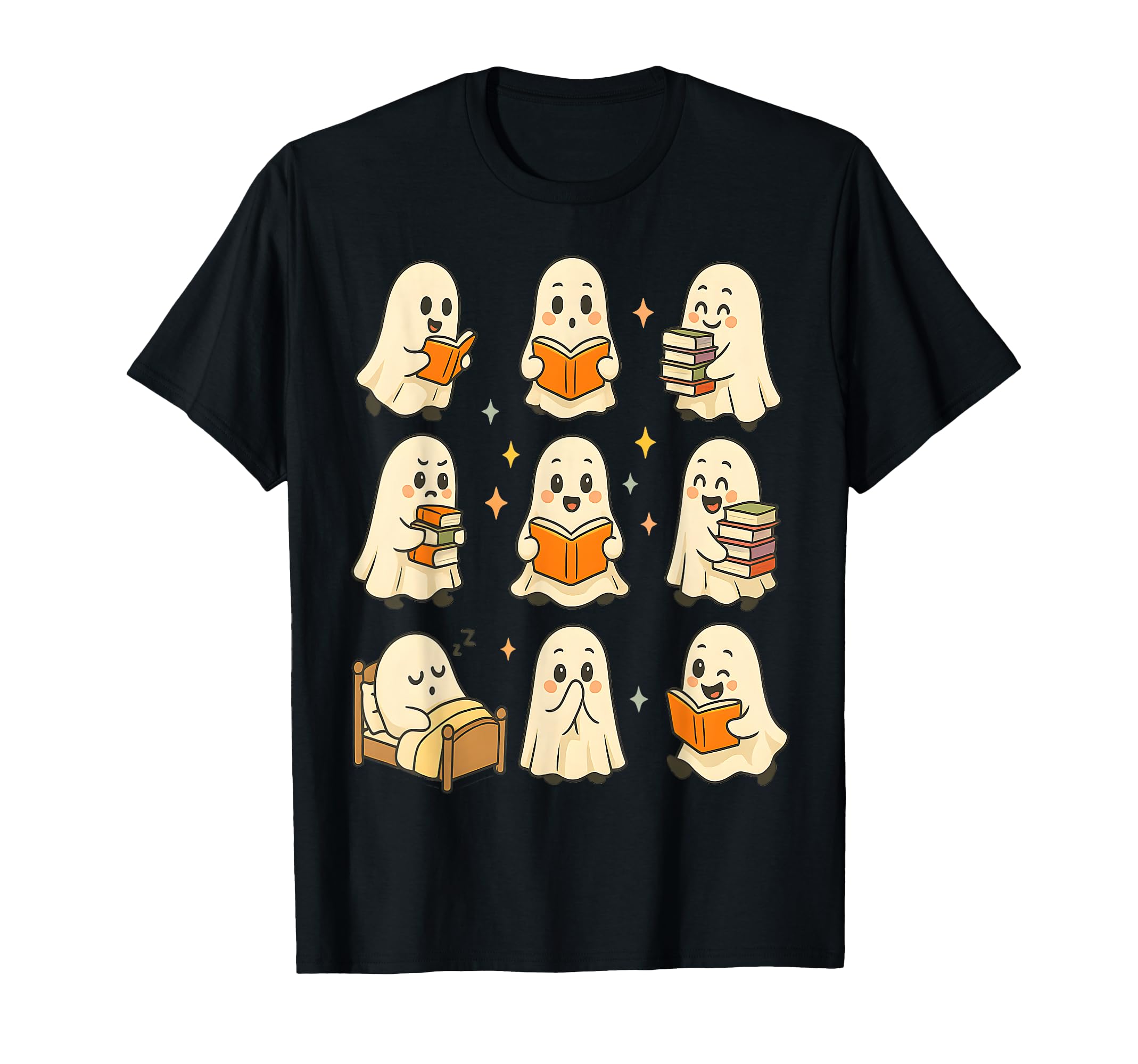 Ghost Reading Books Cozy Spooky T-Shirt - Aesthetic Graphic for Adults - T-Shirt, Sweatshirt, Hoodie