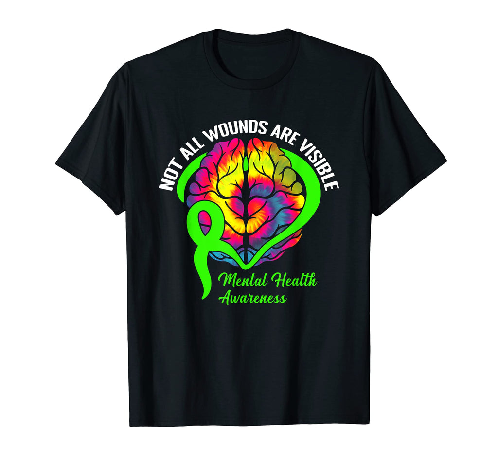 Not All Wounds Are Visible Brain T-Shirt - Minimalist Print Men Women - T-Shirt, Sweatshirt, Hoodie