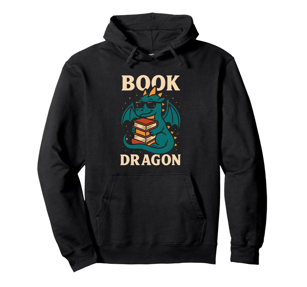 Book Dragon Fantasy Lover Bookworm Hoodie - Custom Art Print Unisex - T-Shirt, Sweatshirt, Hoodie