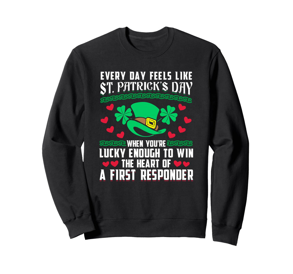 Emt St Patricks Day Lucky Love Sweatshirt - Minimalist Print Men Women - T-Shirt, Sweatshirt, Hoodie