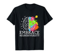 Embrace Neurodiversity Brain Autism T-Shirt - Custom Art Print Unisex - T-Shirt, Sweatshirt, Hoodie