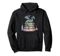 Dragon Perched Stack Books Fantasy Hoodie - Novelty Apparel for Adults - T-Shirt, Sweatshirt, Hoodie