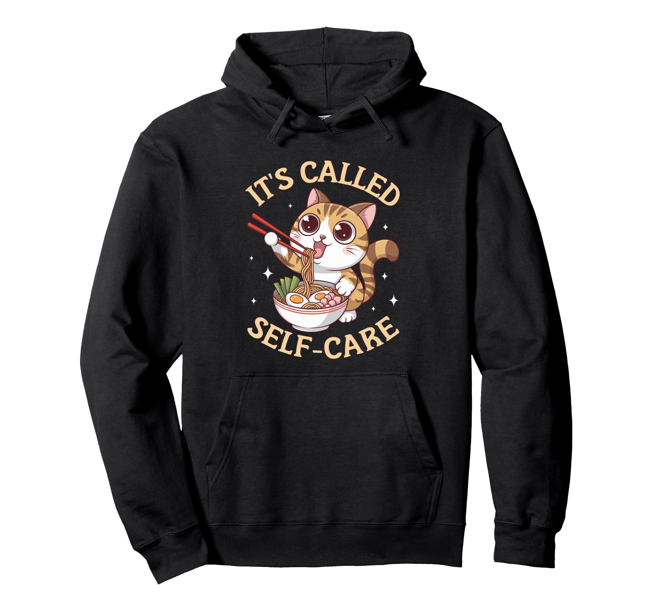 Anime Kawaii Cat Ramen Its Called Self Hoodie - Novelty Apparel for Adults - T-Shirt, Sweatshirt, Hoodie