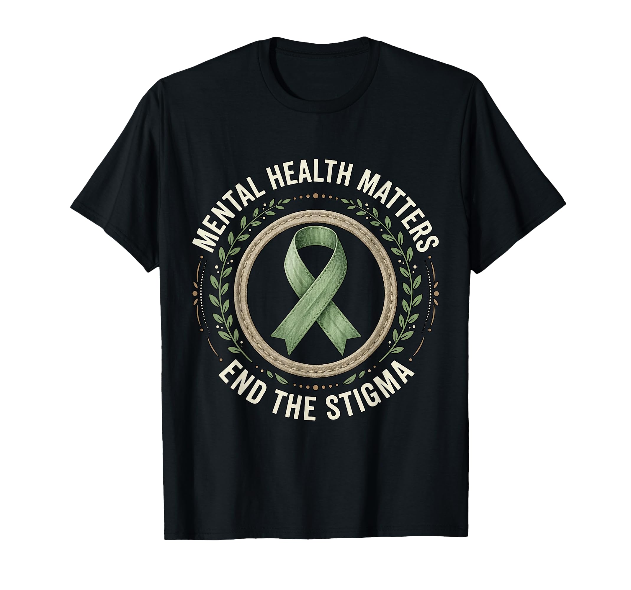 Green Ribbon Awareness Mental Health T-Shirt - Fun Novelty Design Unisex - T-Shirt, Sweatshirt, Hoodie