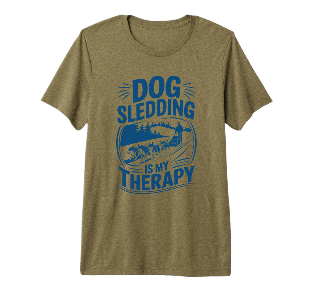 Dog Sledding Is My Therapy Husky Dog T-Shirt - Custom Art Print for Adults - T-Shirt, Sweatshirt, Hoodie