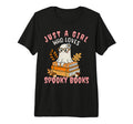 Just Who Loves Spooky Books Halloween Tri T-Shirt - Unique Graphic Unisex - T-Shirt, Sweatshirt, Hoodie