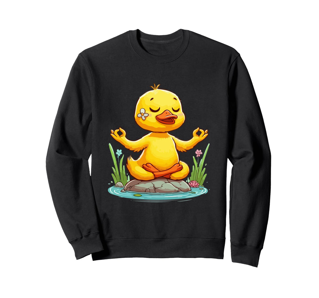 Meditation Duck Yoga Pose Relaxing Sweatshirt - Minimalist Print Men Women - T-Shirt, Sweatshirt, Hoodie