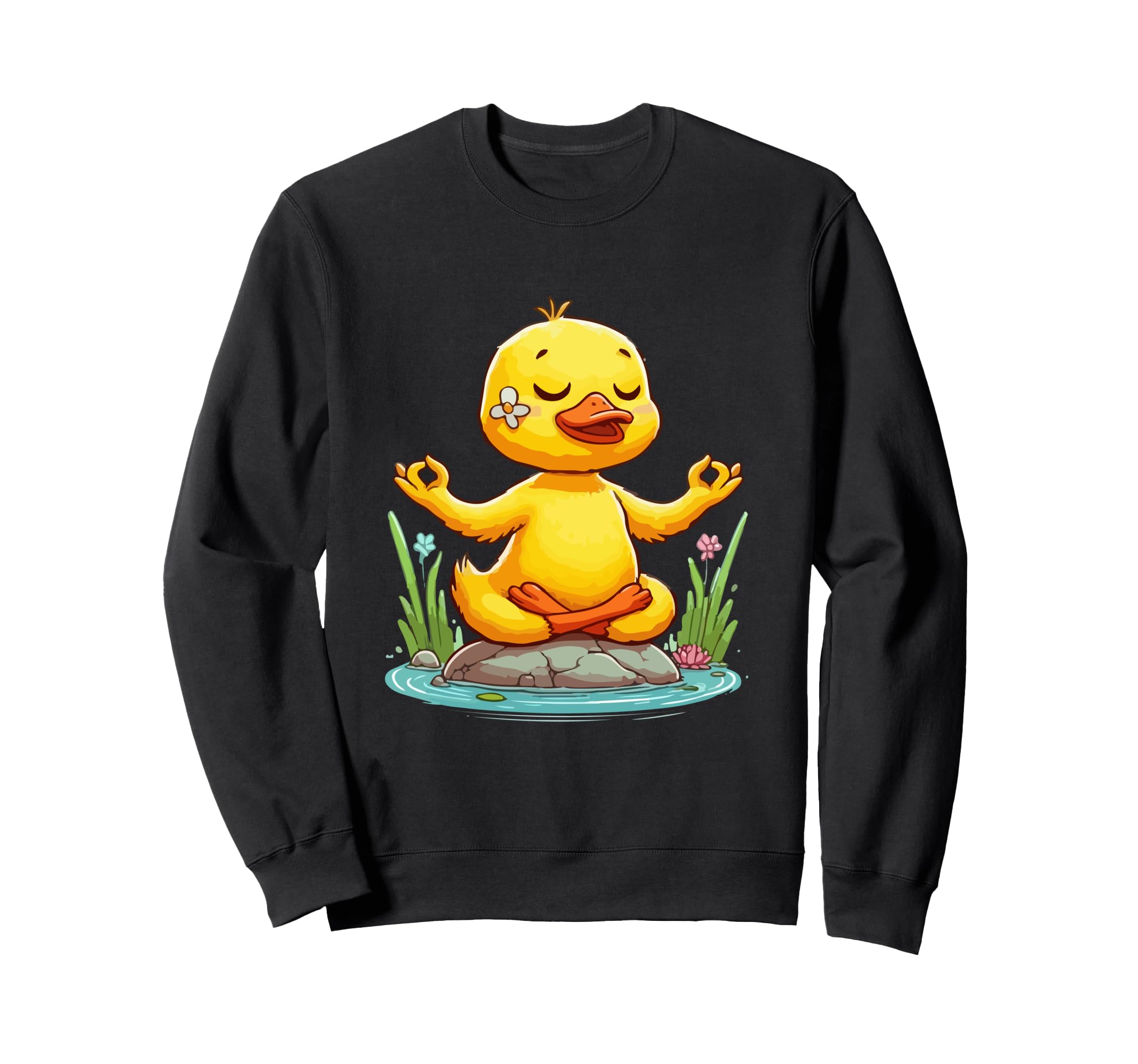 Meditation Duck Yoga Pose Relaxing Sweatshirt - Minimalist Print Men Women - T-Shirt, Sweatshirt, Hoodie