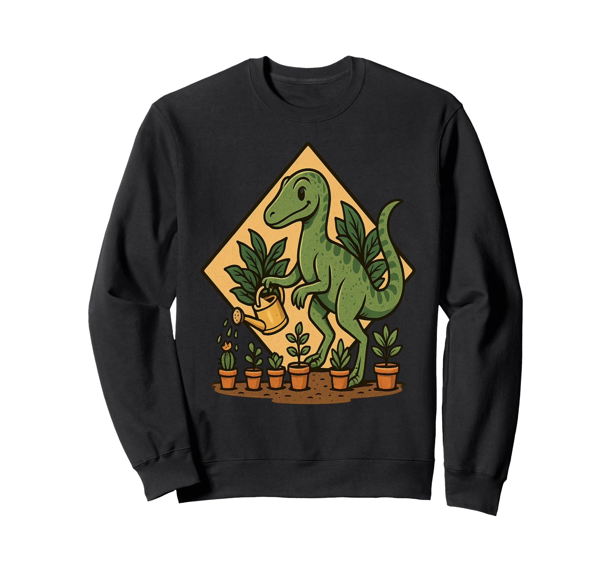 Velociraptor Watering Plants Self Sweatshirt - Trendy Graphic Men Women - T-Shirt, Sweatshirt, Hoodie