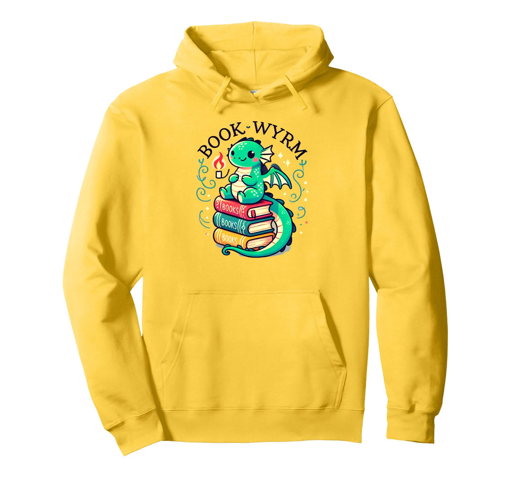 Kawaii Dragon Books Book Worm Hoodie - Trendy Graphic Men Women - T-Shirt, Sweatshirt, Hoodie