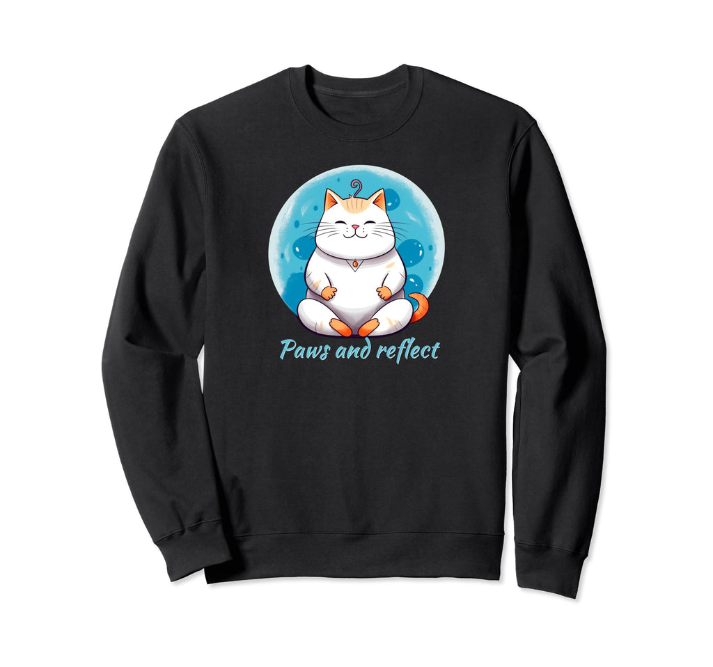 Zen Cat Meditation Mindfulness Yoga Sweatshirt - Custom Art Print Unisex - T-Shirt, Sweatshirt, Hoodie