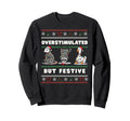 Overstimulated But Festive Raccoon Sweatshirt - Graphic Print for Adults - T-Shirt, Sweatshirt, Hoodie
