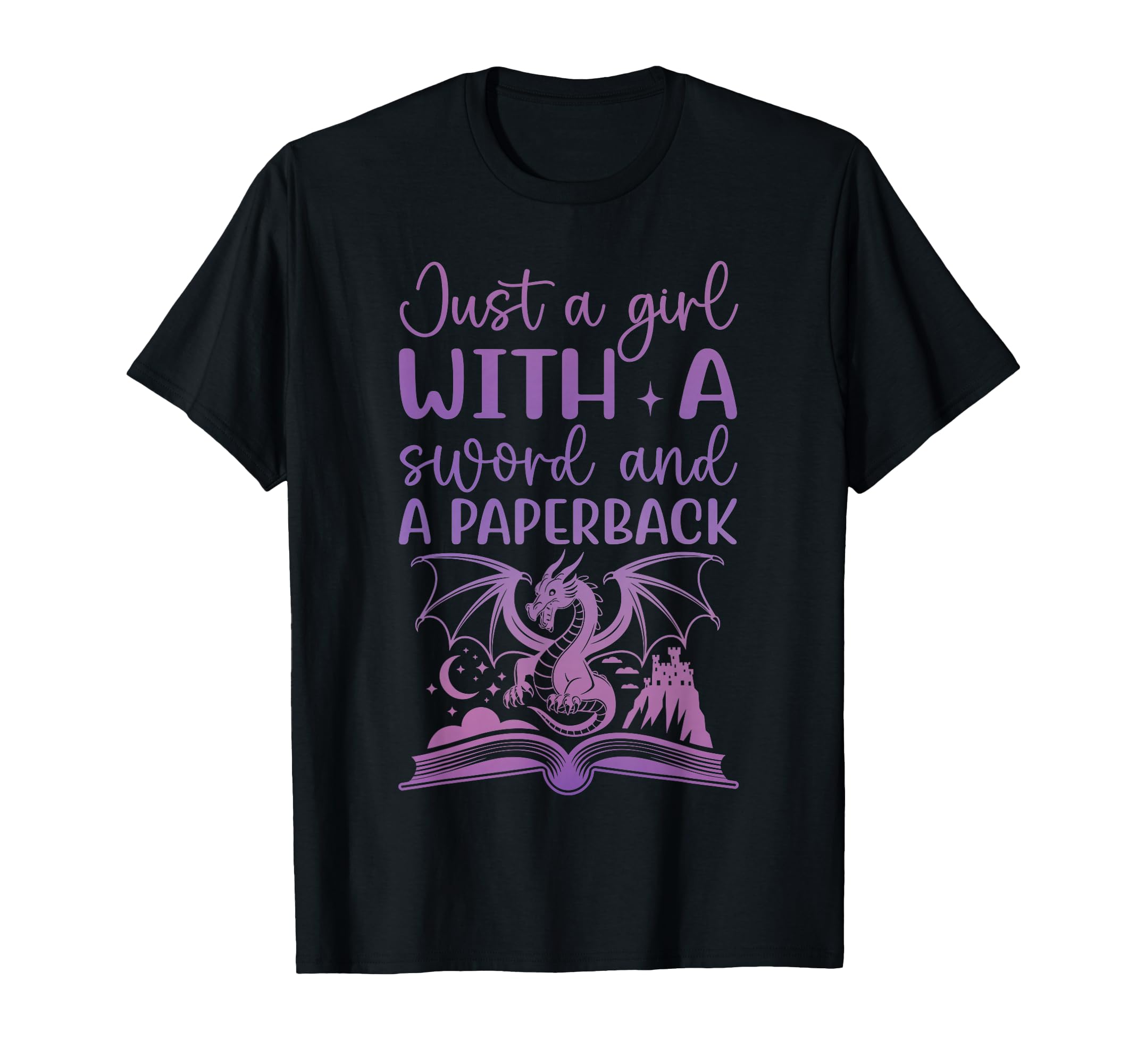 Just Sword And Paperback Fantasy Book T-Shirt - Graphic Print for Adults - T-Shirt, Sweatshirt, Hoodie