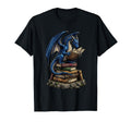 Dragon Reading Books Bookworm Book Lover T-Shirt - Unique Graphic Men Women - T-Shirt, Sweatshirt, Hoodie