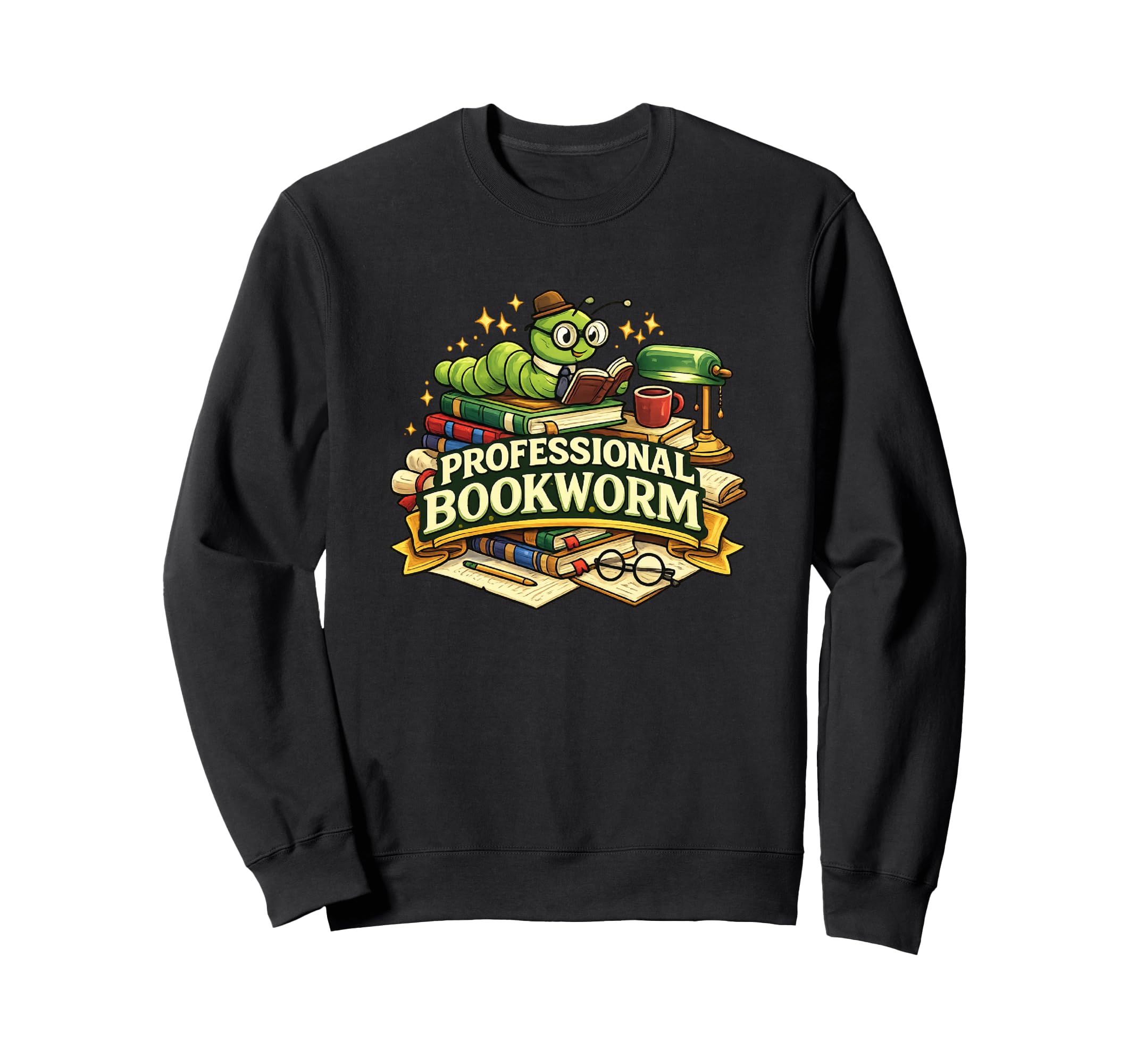 Professional Bookworm Funny Reading Sweatshirt - Unique Graphic Men Women - T-Shirt, Sweatshirt, Hoodie