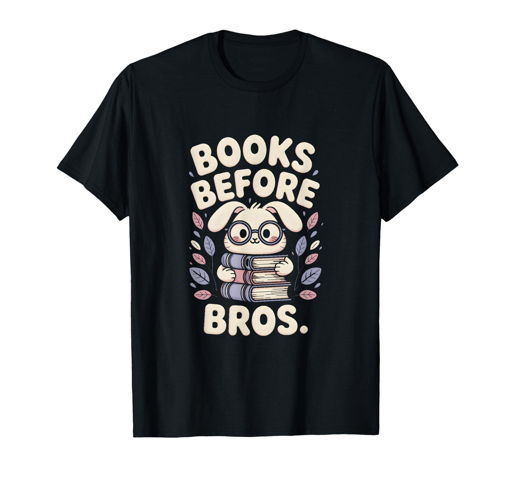 Books Before Bros Nerdy Fox Reading T-Shirt - Aesthetic Graphic Unisex - T-Shirt, Sweatshirt, Hoodie