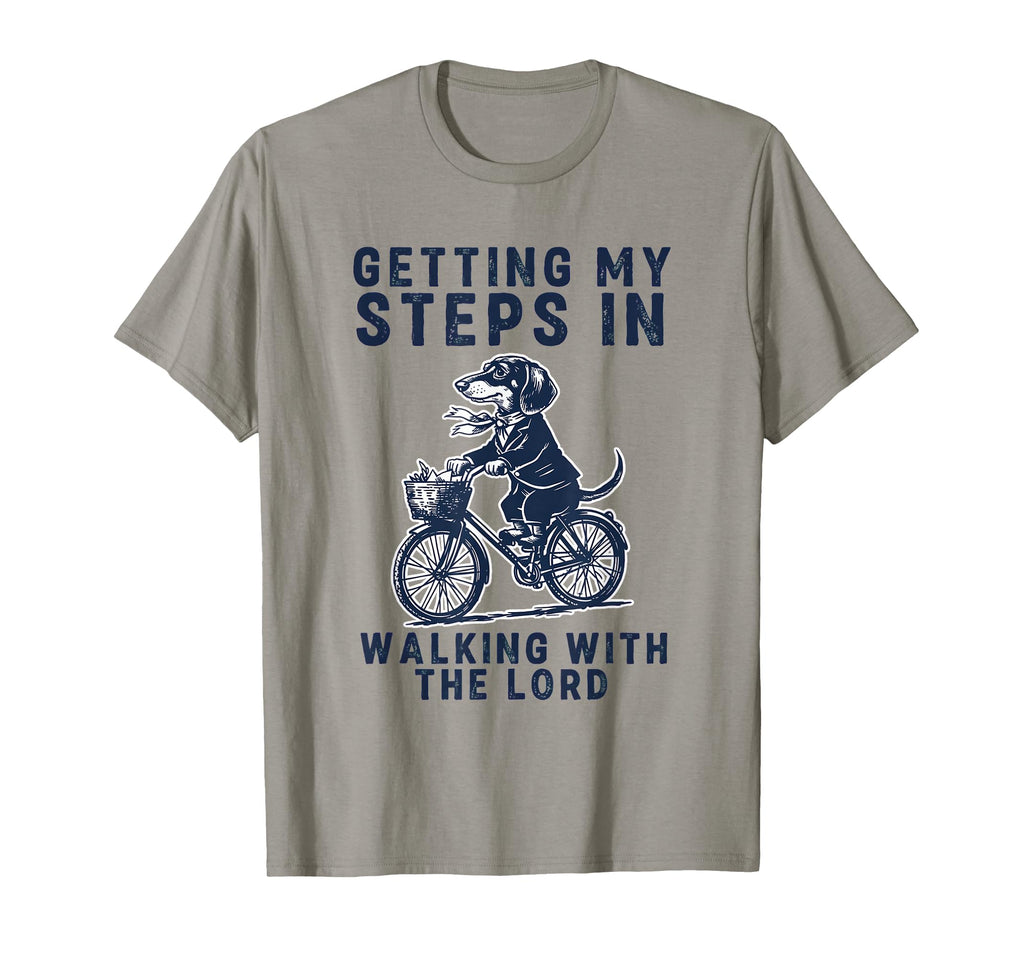 Getting My Steps Walking Lord Dachshund T-Shirt - Novelty Apparel Unisex - T-Shirt, Sweatshirt, Hoodie