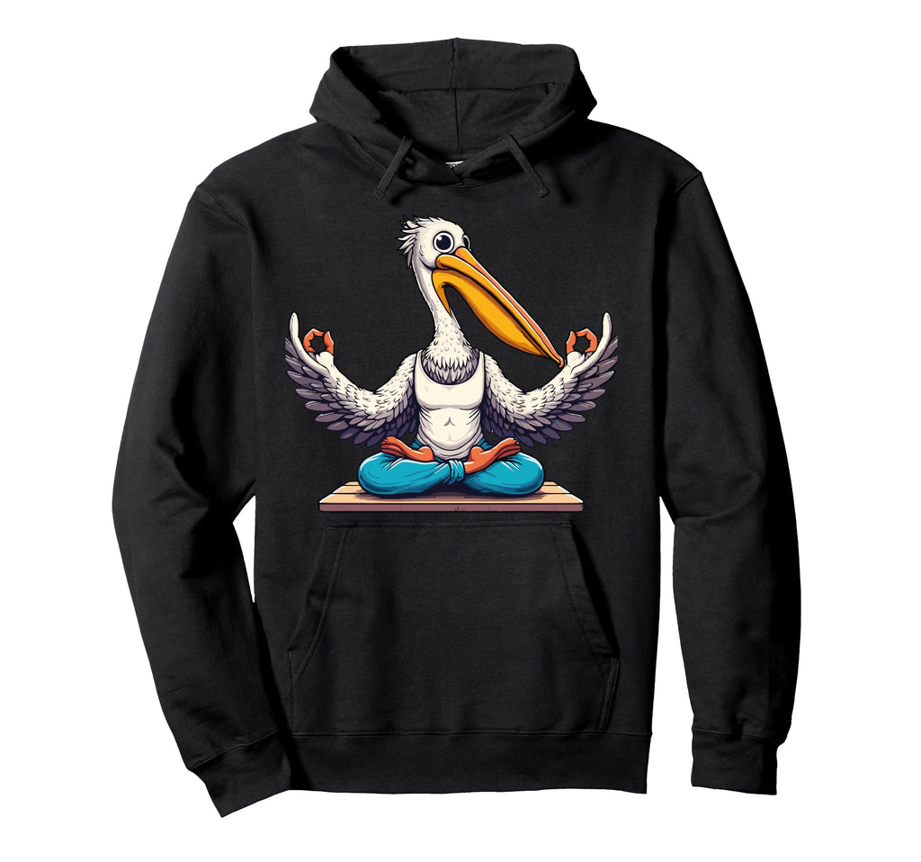 Meditation Pelican Yoga Pose Relaxing Hoodie - Novelty Apparel Unisex - T-Shirt, Sweatshirt, Hoodie