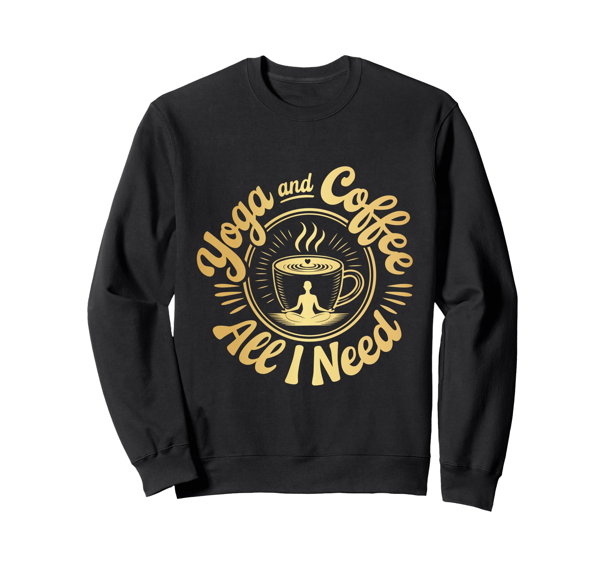 Yoga And Coffee Lover Meditation Sweatshirt - Minimalist Print Men Women - T-Shirt, Sweatshirt, Hoodie