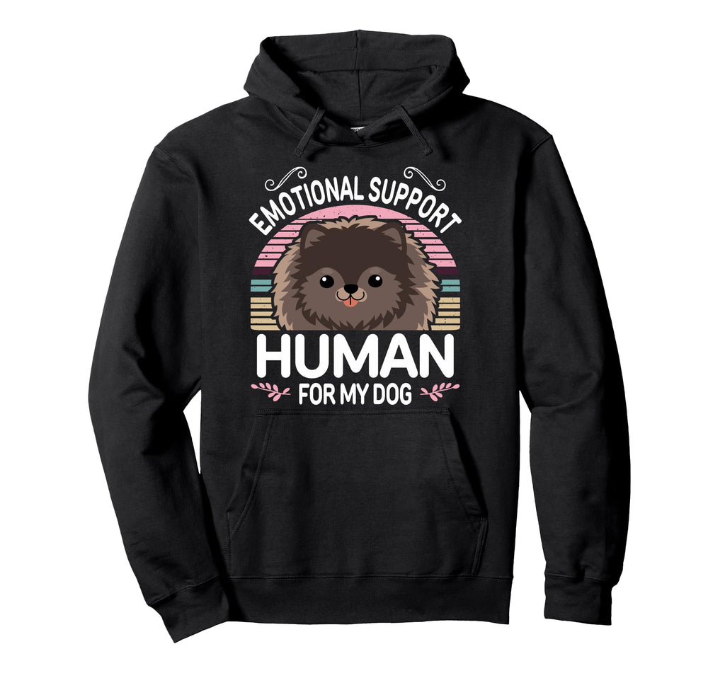 Chocolate Pomeranian Emotional Support Hoodie - Unique Graphic Unisex - T-Shirt, Sweatshirt, Hoodie