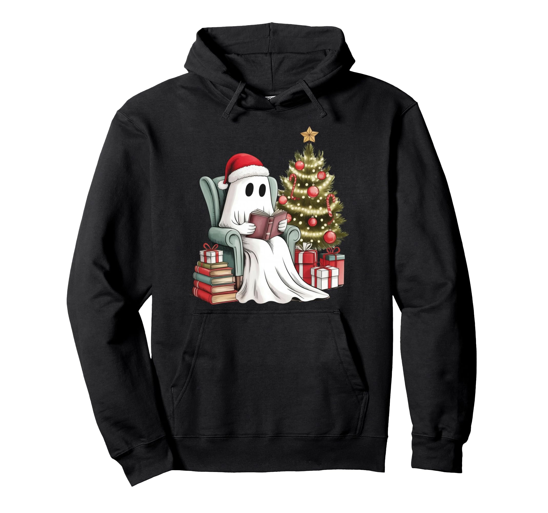 Book Lover Ghost Hoodie - Fun Novelty Design Unisex - T-Shirt, Sweatshirt, Hoodie