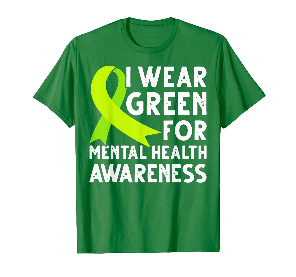 Mental Health Awareness We Wear Green T-Shirt - Minimalist Print Men Women - T-Shirt, Sweatshirt, Hoodie