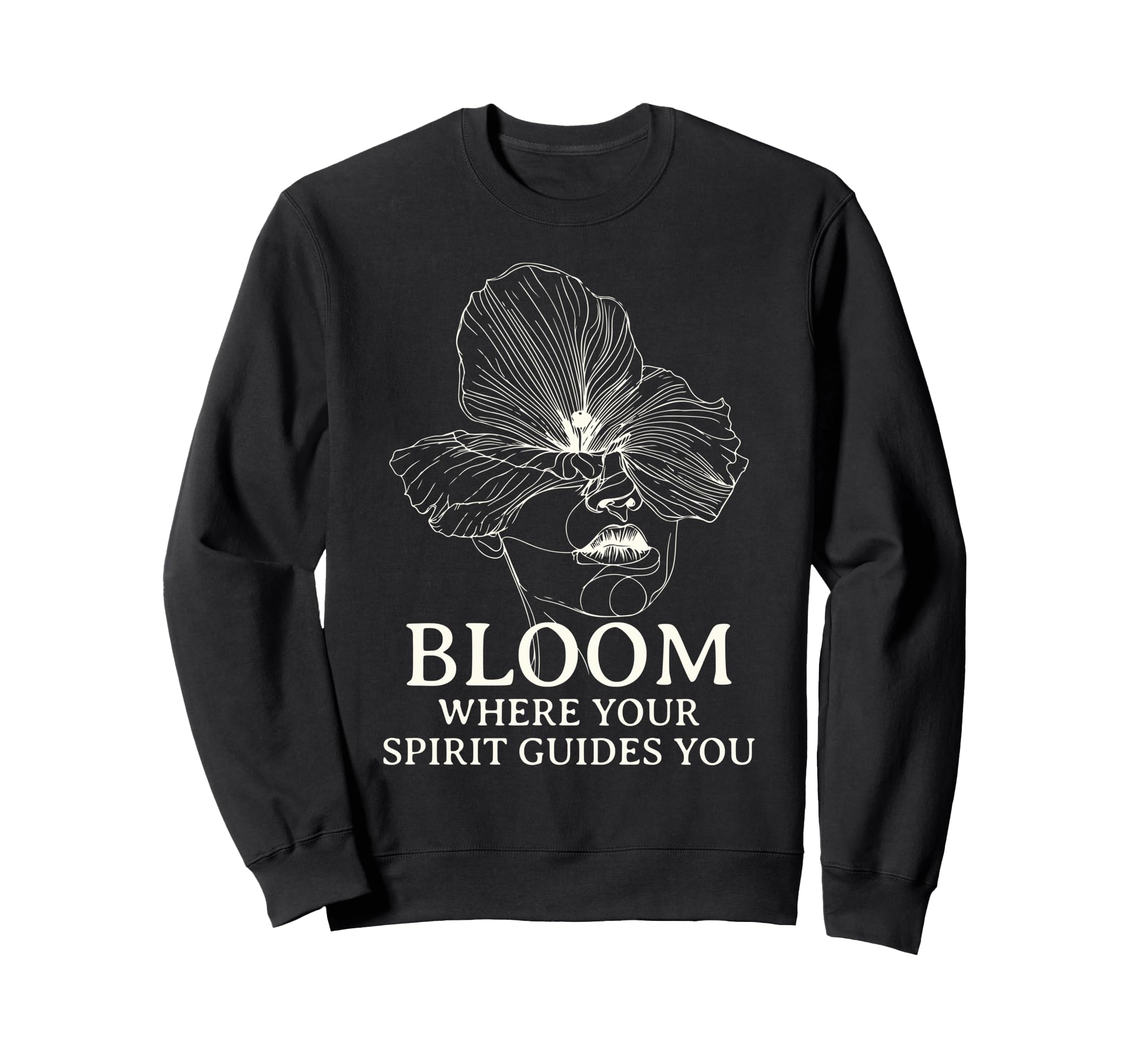 Bloom Self Care Line Art Floral Sweatshirt - Custom Art Print Men Women - T-Shirt, Sweatshirt, Hoodie